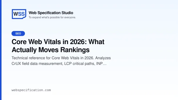 Core Web Vitals in 2026: What Actually Moves Rankings