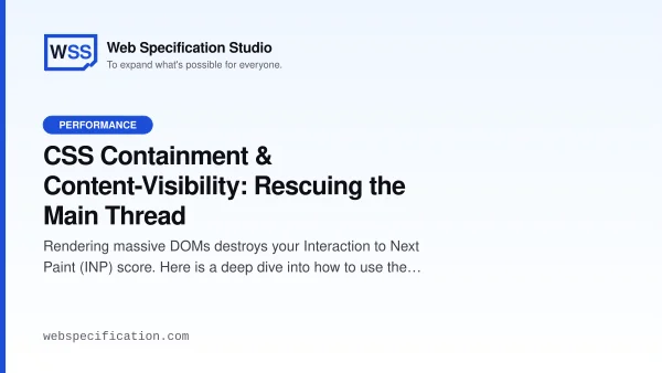 CSS Containment & Content-Visibility: Rescuing the Main Thread
