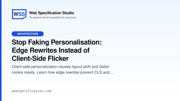 Stop Faking Personalisation: Edge Rewrites Instead of Client-Side Flicker