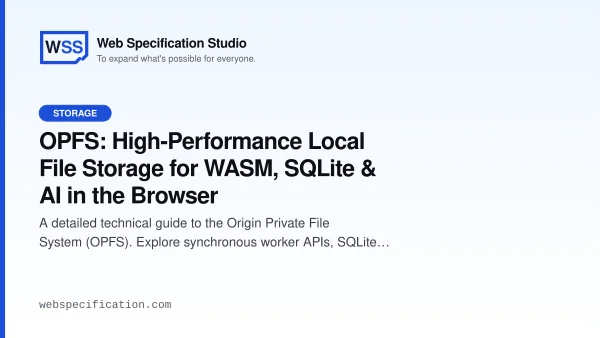 OPFS: High-Performance Local File Storage for WASM, SQLite & AI in the Browser