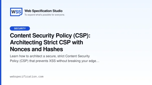 Content Security Policy (CSP): Architecting Strict CSP with Nonces and Hashes